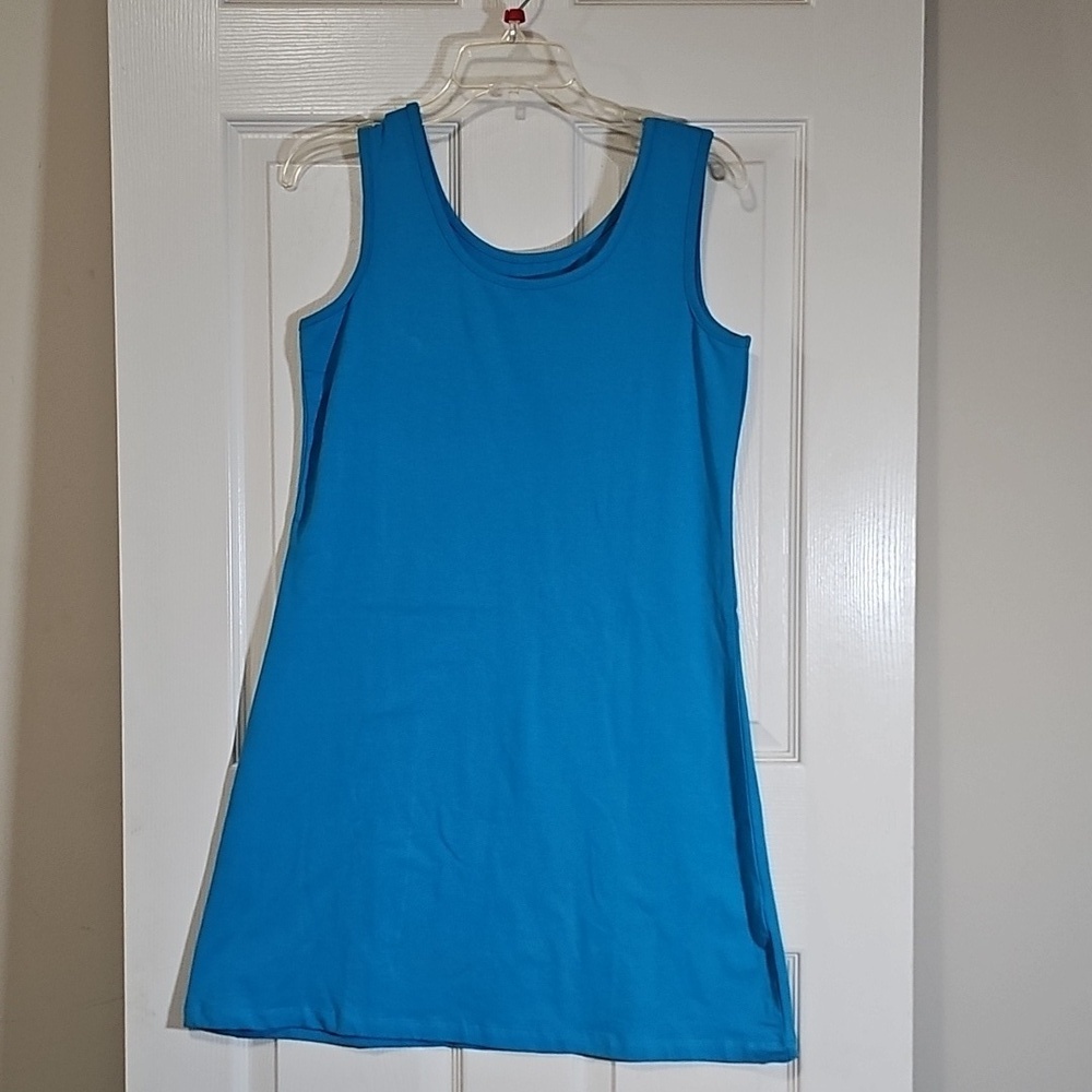 Chadwick’s Sun Dress Knit Sleeveless Stretch Cotton Active Midi ScoopNeck Size S